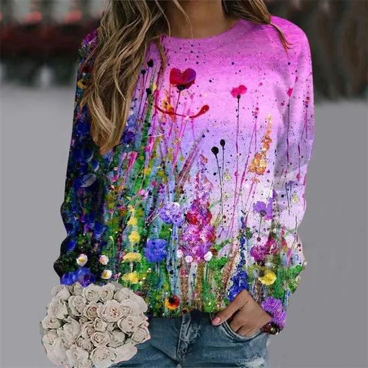 Y2K Colorful Florals Streetwear Pullover
