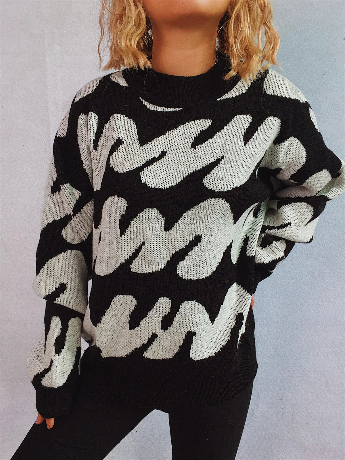 Stripe Craft Patchwork Knit Pullover