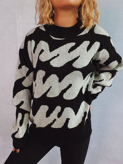 Stripe Craft Patchwork Knit Pullover