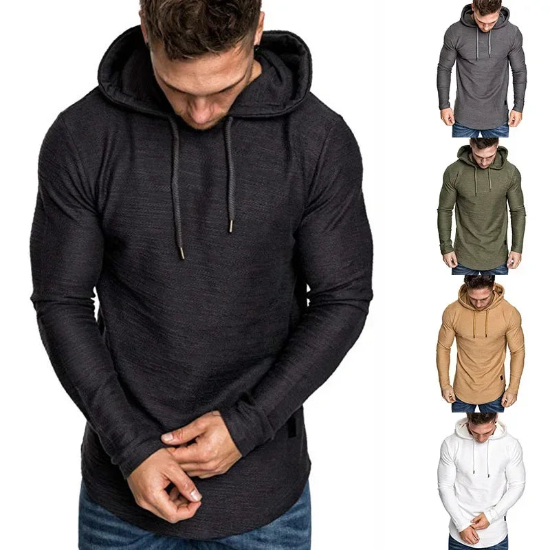 Patchwork Solid Color Men's Hoodie