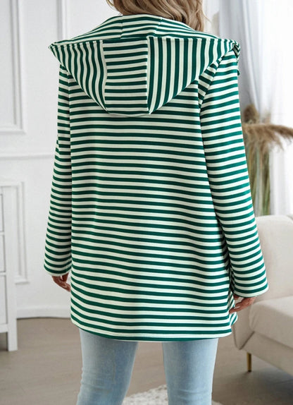 Sweet Aura Striped Hooded Cardigan