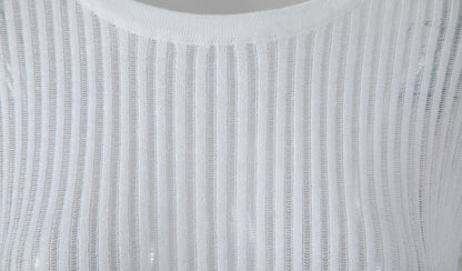 Luxe Sheer Striped Mesh Party Top