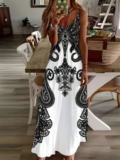Vintage Boho Halter Maxi Dress