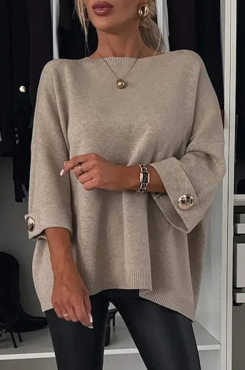 Mod Muse Buttoned Knit Pullover