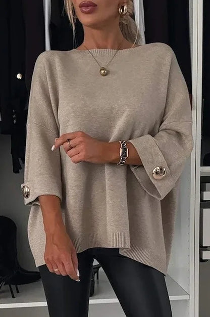 Mod Muse Buttoned Knit Pullover