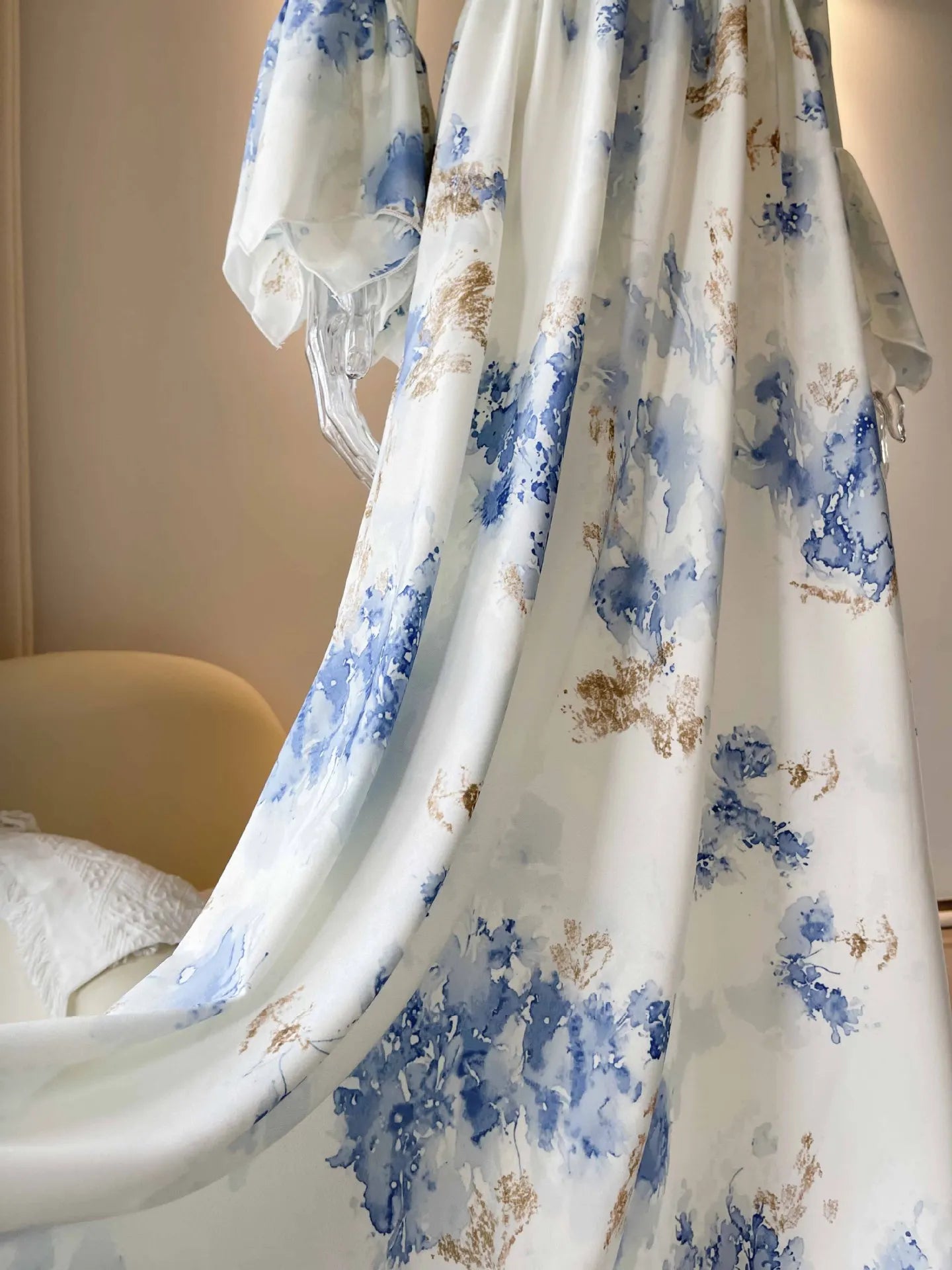Blue Floral Boho Maxi Dress