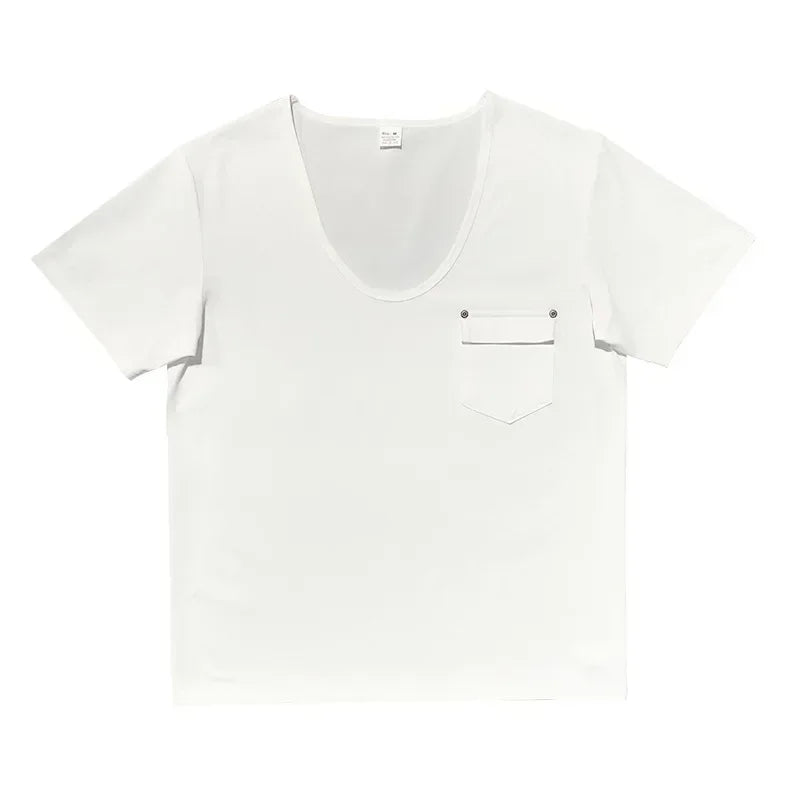 Men’s U-Neck Solid Casual T-Shirt