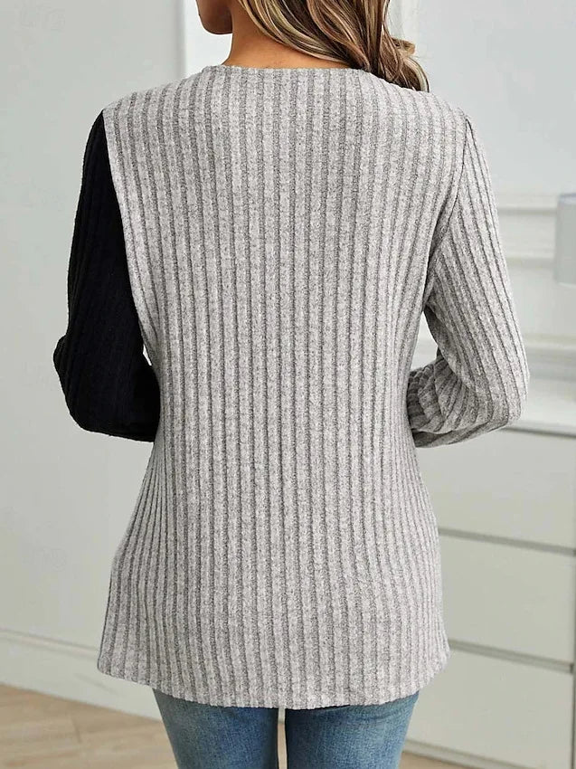 Lace Echo Cross-Hem Knit Top