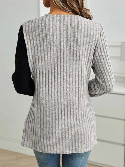 Lace Echo Cross-Hem Knit Top