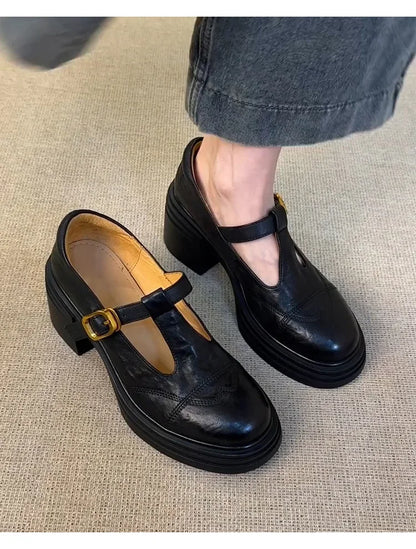 British Style Chunky Heel Mary Janes