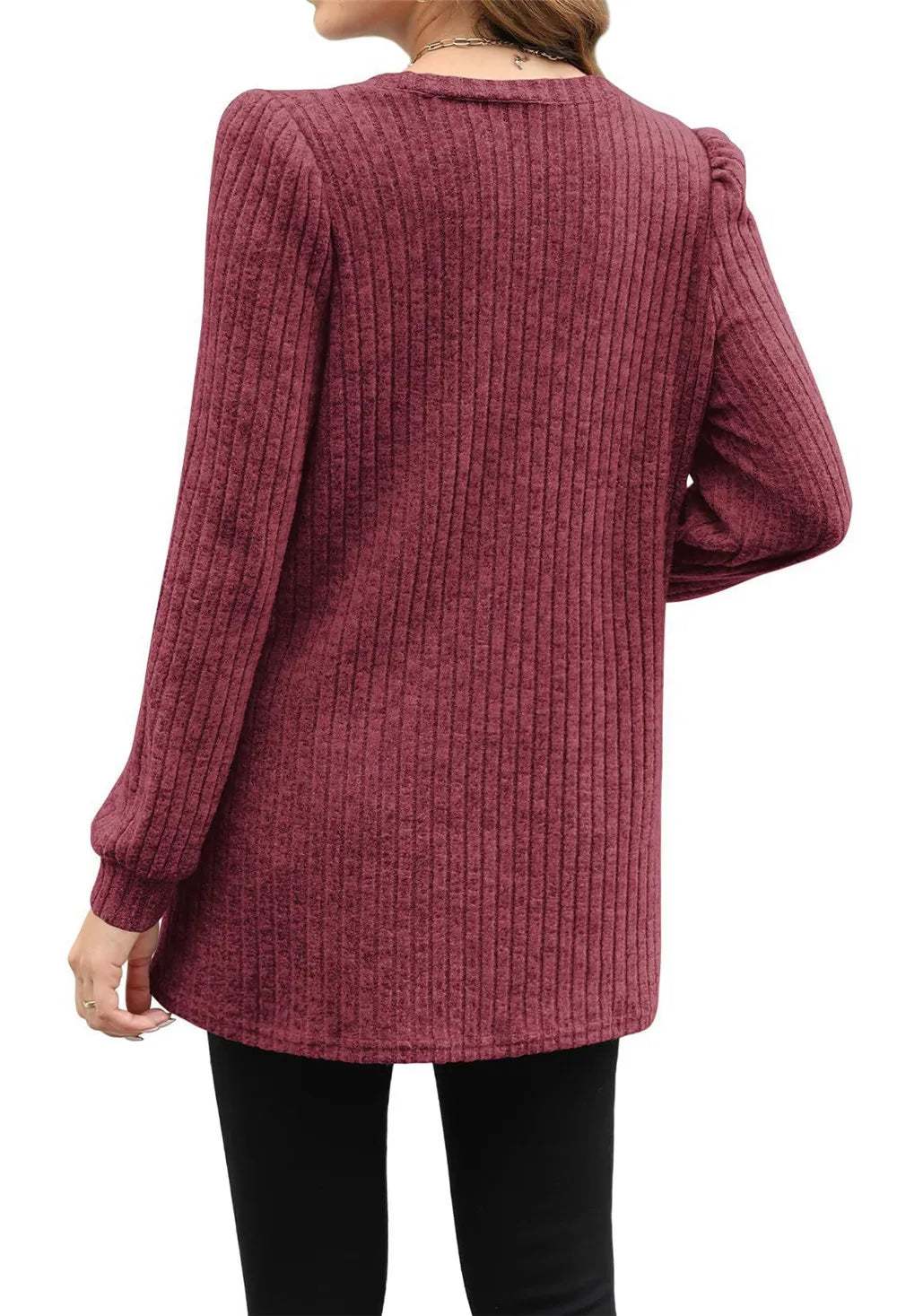 Puff Sleeve Stripe Pullover Blouse