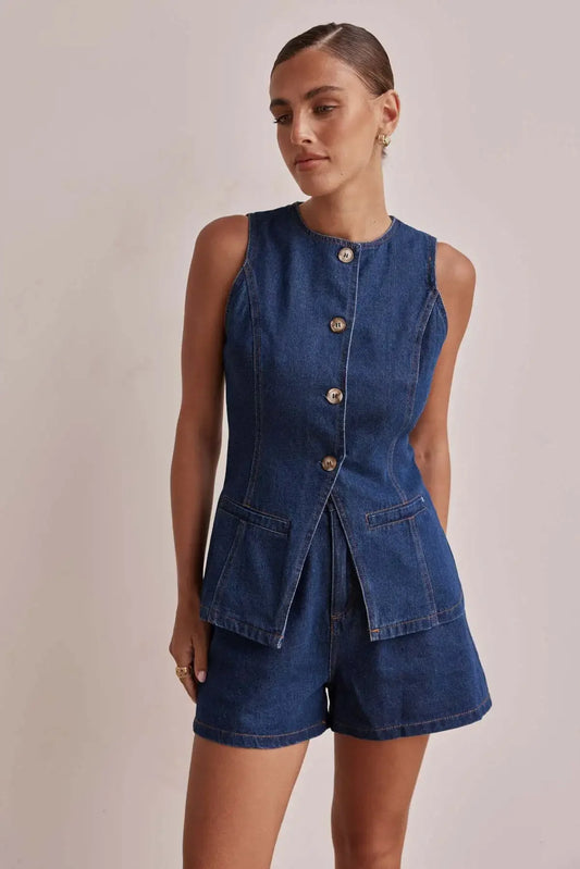 Sunset Chic Sleeveless Suit Set