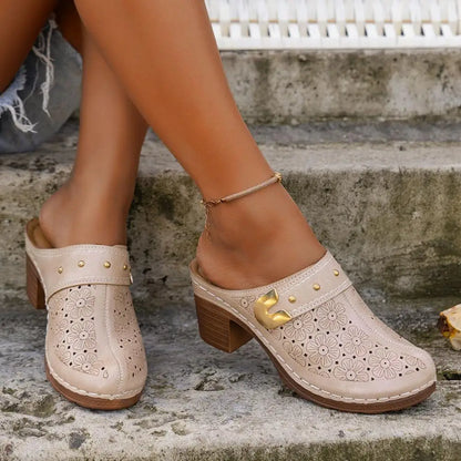 Retro Chic Women's Chunky Heel Sandals