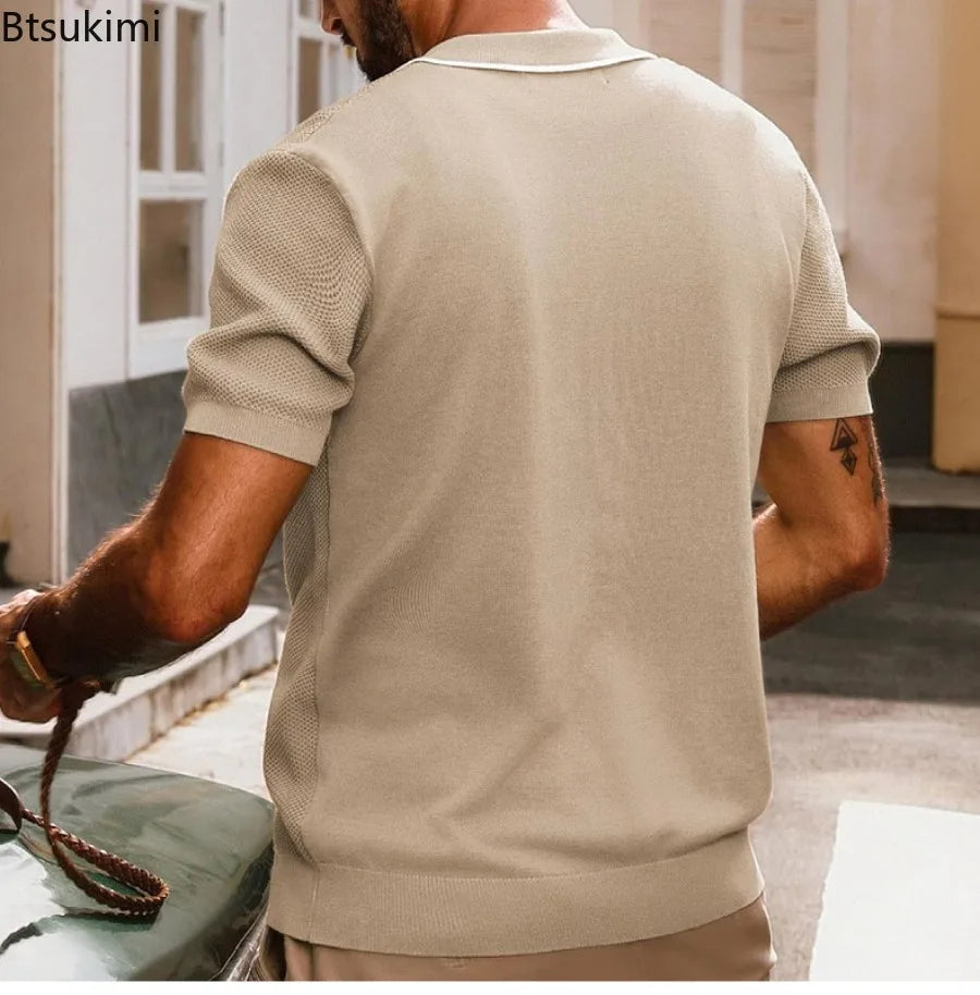 Luxe Breeze Knit Polo Shirt