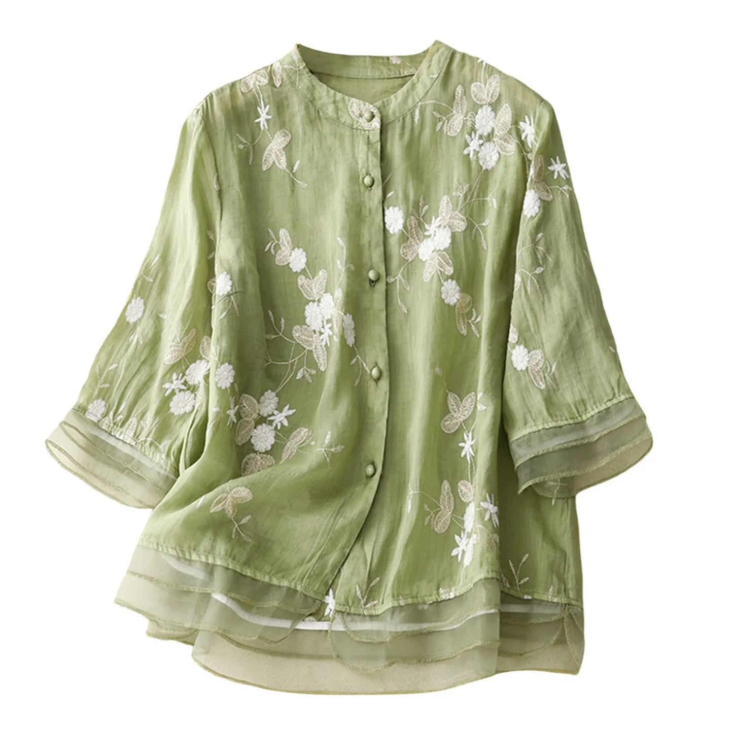 Vintage Bloom Embroidered Cotton Top