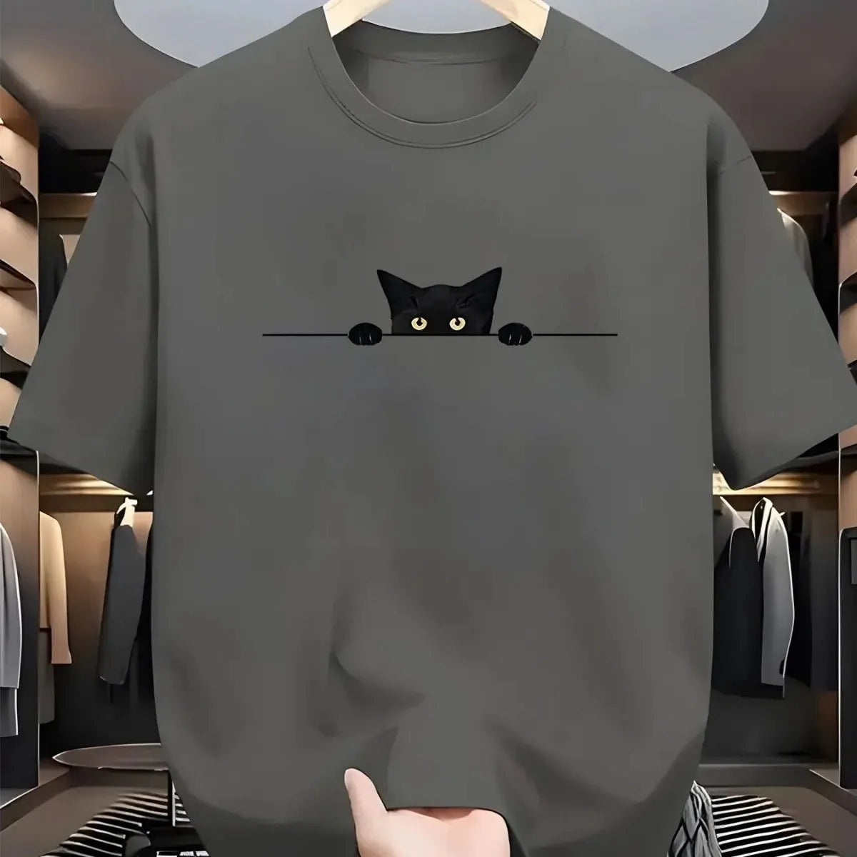 Cat Print Cotton Tee