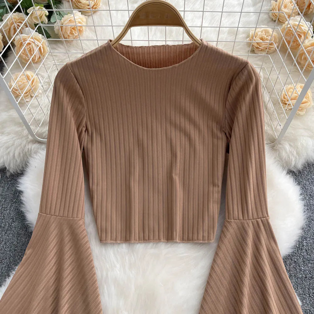 Flare Muse Slim Knit Crop Top