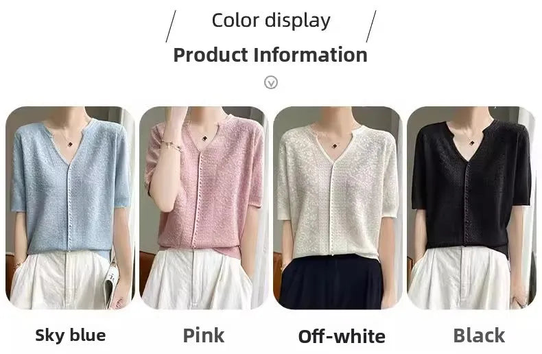 V-Neck Knitted Summer Top