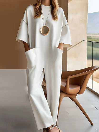 Minimalist Chic White Jumpsuit