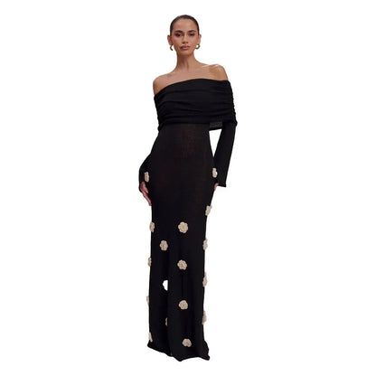 Rose Gaze 3D Floral Knit Dress
