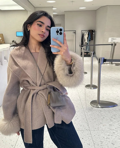 Luxury Woolen Fur Jacket