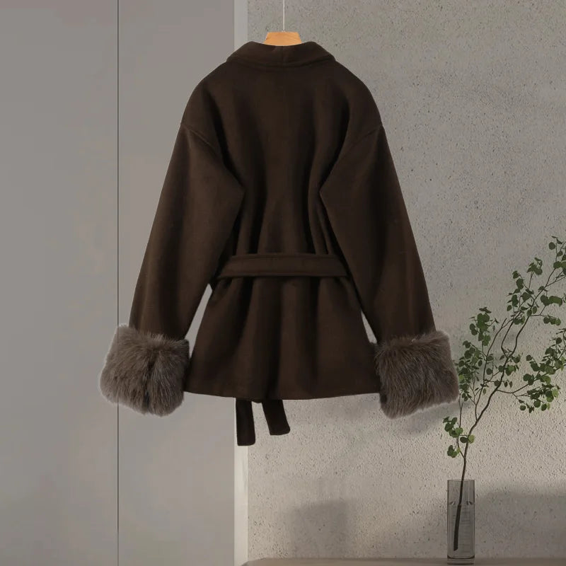 Luxury Woolen Fur Jacket