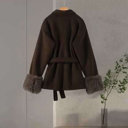 Luxury Woolen Fur Jacket