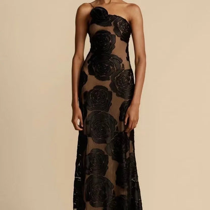 Midnight Allure Backless Evening Dress