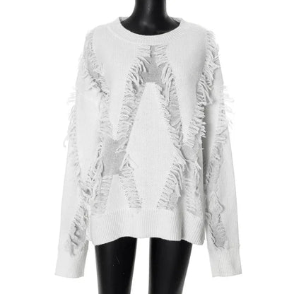 Chic Tassel Patch Sweater