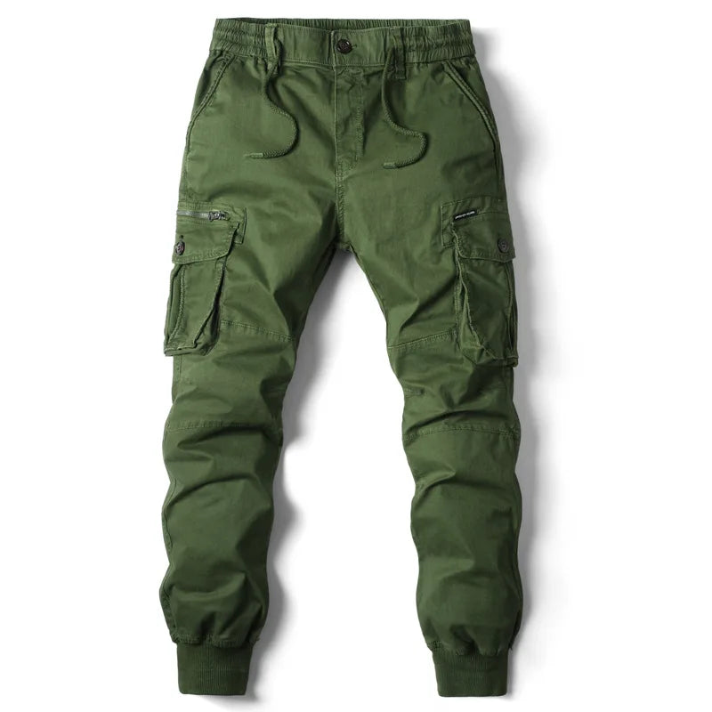 Men’s Elastic Waist Cotton Cargo Pants