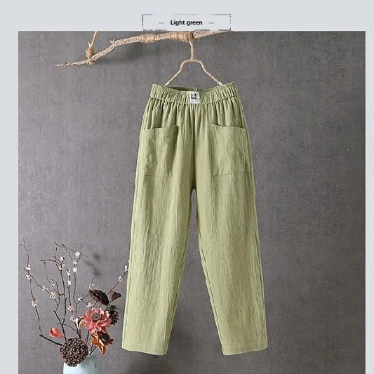 Casual Cotton-Linen Harem Pants