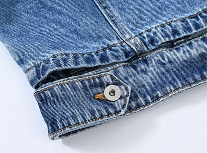 Moon Fade Button-Up Denim Coat