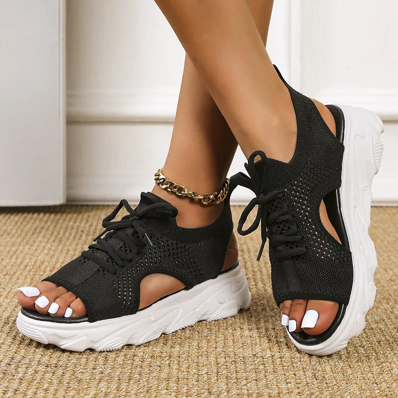 Breeze Lift Lace-Up Platform Sandals