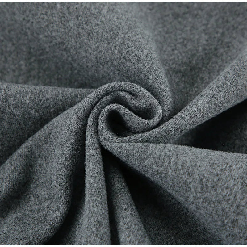 Elegant Gray Woolen Coat