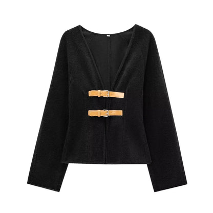 Buckle Wool Blend Coat