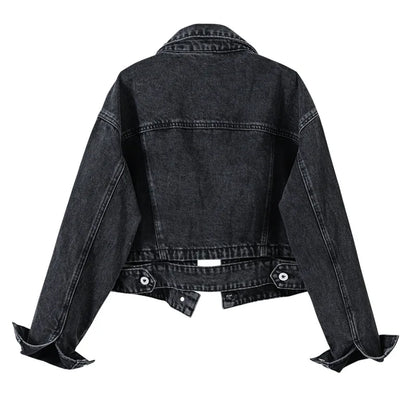 Moon Fade Button-Up Denim Coat