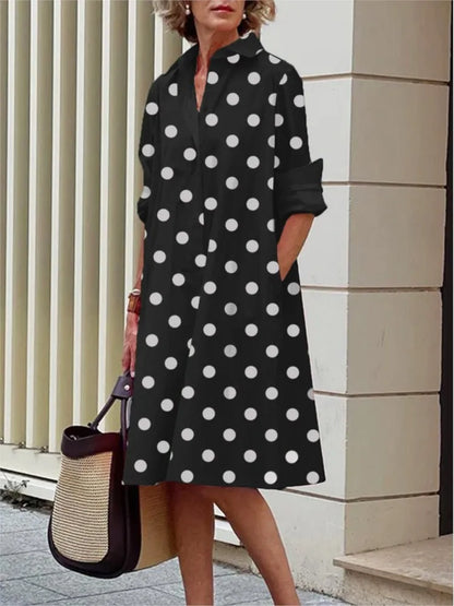 Autumn Muse Printed Shirt Dress