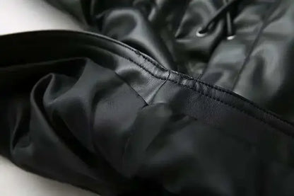 Lace-Up Faux Leather Jacket