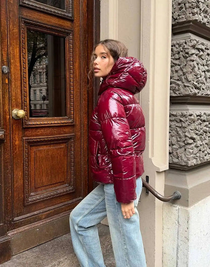 Casual Zip-Up Hooded Cotton Jacket