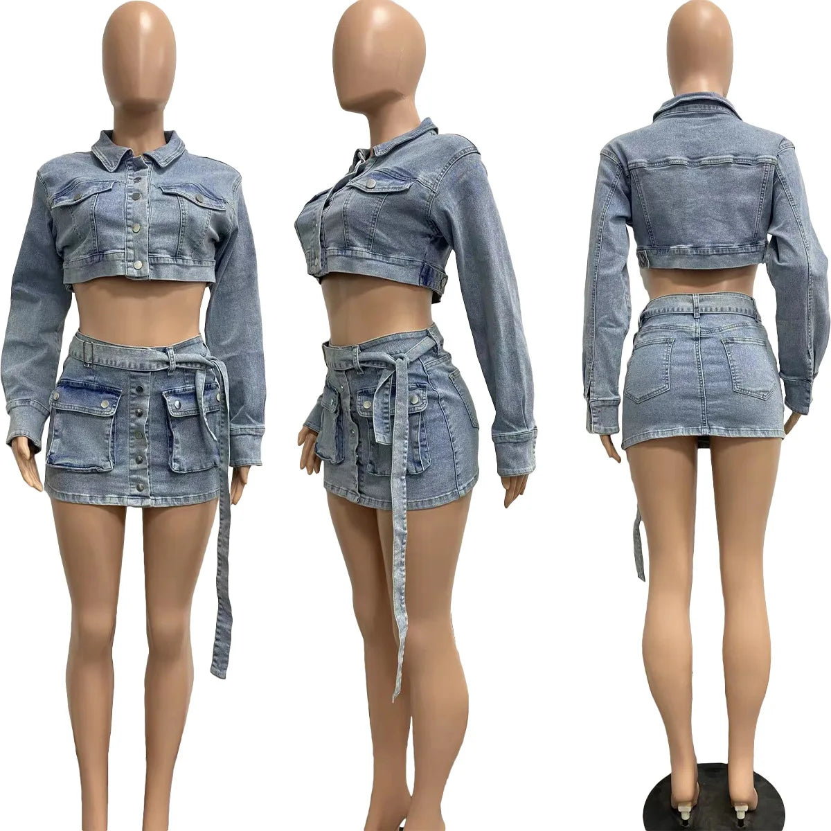 Indigo Muse Denim Mini Skirt Set