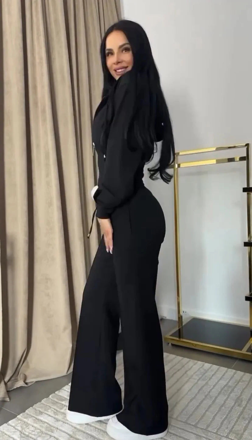 Hooded Zipper Sweatsuit Set