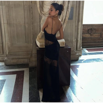 Sexy Lace Backless Maxi Dress