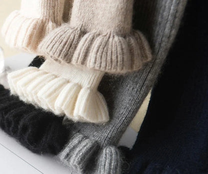 Cinched Turtleneck Knit Sweater