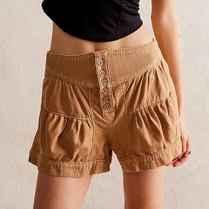 Elegant High Waist Denim Shorts
