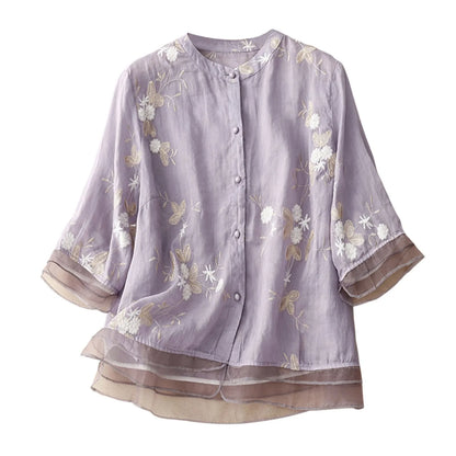 Vintage Bloom Embroidered Cotton Top