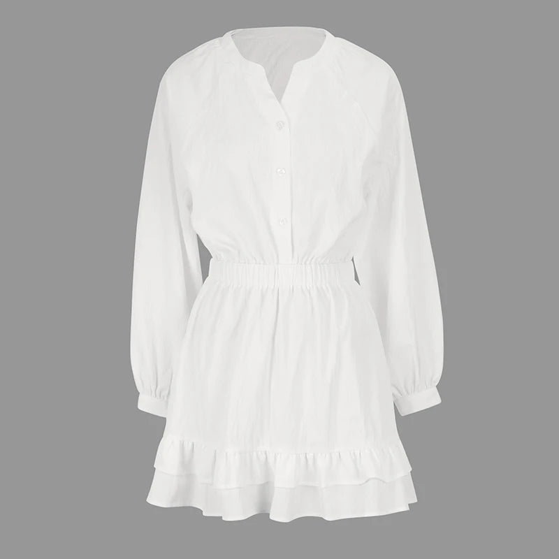 Autumn Streetwear V-Neck Knitted Dress