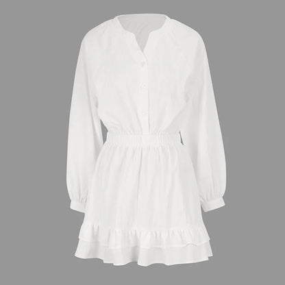 Autumn Streetwear V-Neck Knitted Dress