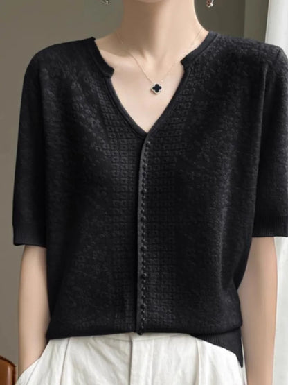V-Neck Knitted Summer Top
