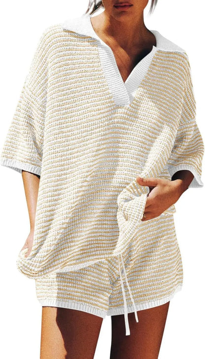 Coastal Stripes Knit Lounge Set