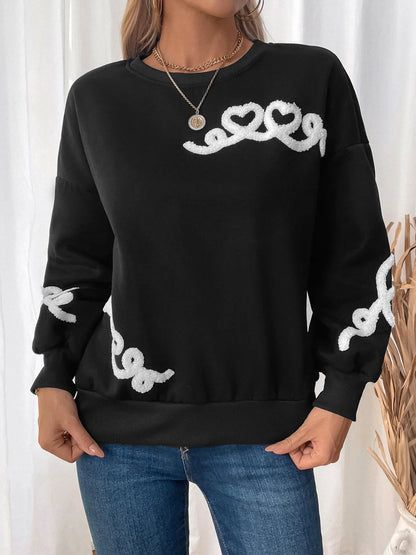 Embroidered Black Cozy Hoodie